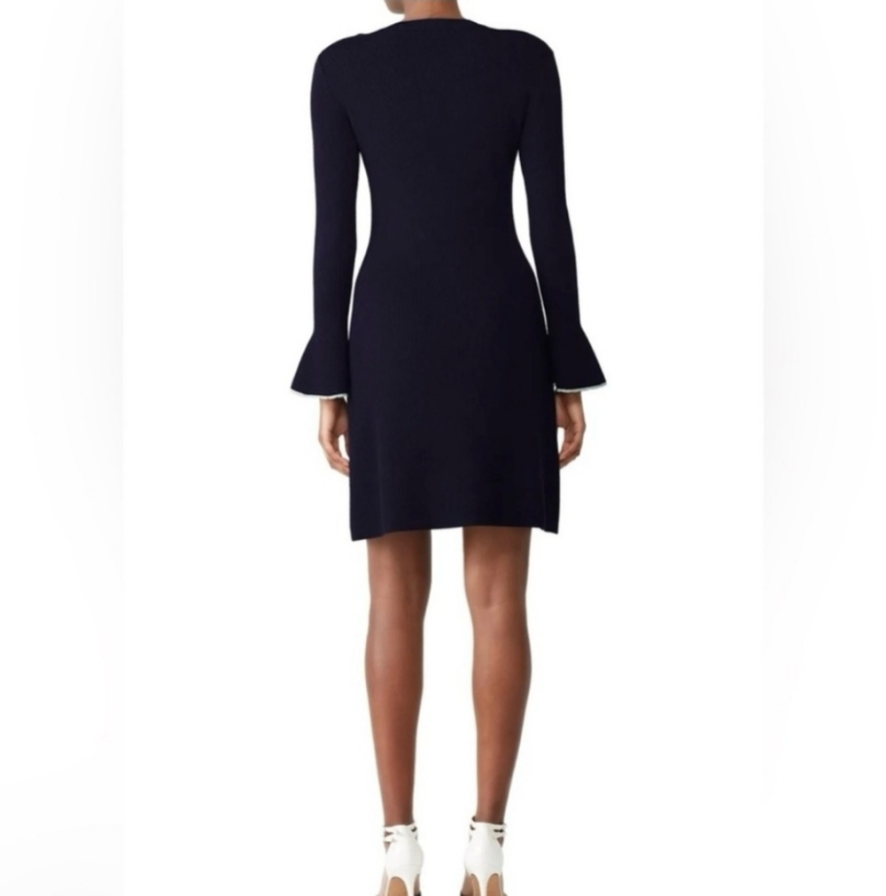 ⭐️NEW⭐️Tory Burch Flare Sleeve Sweater Merino Wool Dress Navy Medium